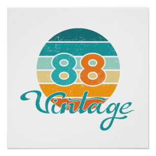 Retro Zonsondergang 88 Vintage Vervuild Perfect Poster