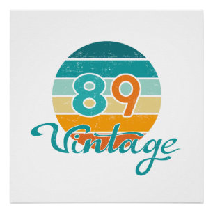 Retro Zonsondergang 89 Vintage Vervuild Perfect Poster