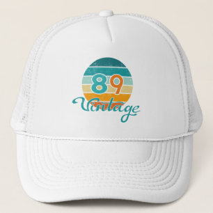 Retro Zonsondergang 89 Vintage Vervuild Trucker Pet