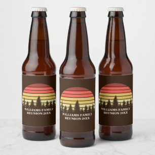 Retro Zonsondergang Aangepaste Familie Reünie Fees Bier Etiket