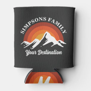 Retro Zonsondergang Aangepaste Familie Vakantie Gr Blikjeskoeler