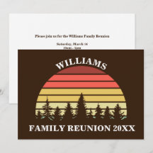 Retro Zonsondergang Aangepaste Familiebijeenkomst