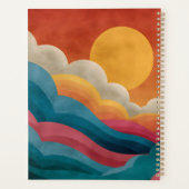 Retro Zonsondergang Abstracte Planner | Aangepaste (Achterkant)