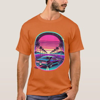 Retro Zonsondergang Autorit Vaporwave Esthetisch O T-shirt
