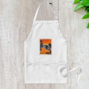 Retro Zonsondergang Bos Landschap Abstract Standaard Schort