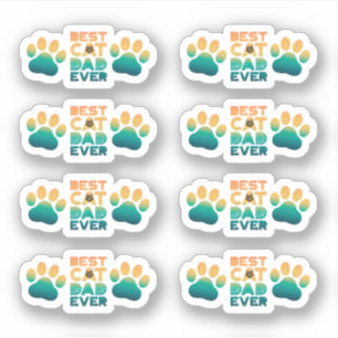 Retro Zonsondergang Foto Vaderdag Beste Kattenpapa Sticker