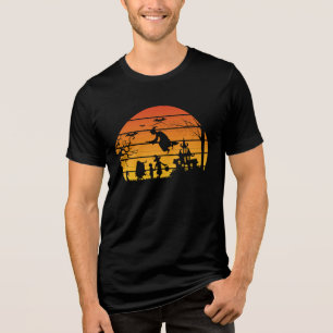 Retro zonsondergang halloween heks spooky enge gro Tri-Blend shirt