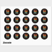 Retro zonsondergang - Het leven is beter in teensl Ronde Sticker (Vel)
