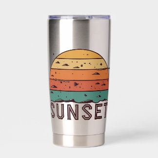 Retro Zonsondergang Horizon Grafische Mok Geïsoleerde Drinkbeker