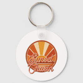 RETRO Zonsondergang Jagen Strand Sfeer Sleutelhanger