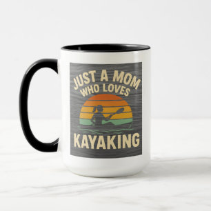 Retro Zonsondergang Kayakken Moeder - Vintage Buit Mok