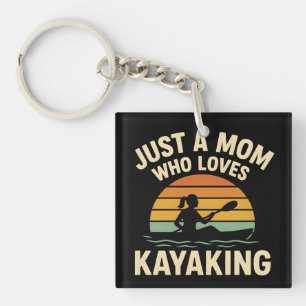 Retro Zonsondergang Kayakken Moeder - Vintage Buit Sleutelhanger