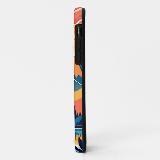 Retro Zonsondergang Landschap Gepersonaliseerd Case-Mate iPhone Case (Achterkant/links)