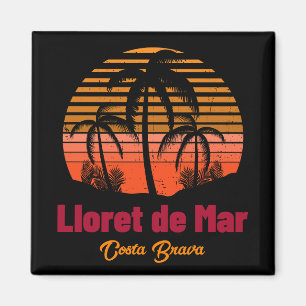 Retro Zonsondergang Lloret de Mar Spanje Vakantie Magneet
