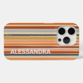 Retro zonsondergang monogram strepen lijnen boho Case-Mate iPhone case (Achterkant (horizontaal))