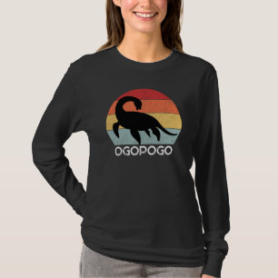Retro zonsondergang Ogopogo de Okanagan Lake Monst T-shirt