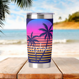 Retro zonsondergang Persoonlijk Geïsoleerde Drinkbeker