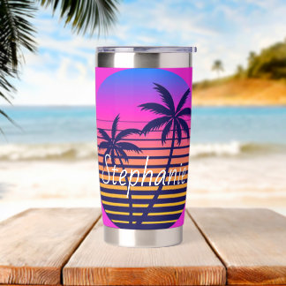 Retro zonsondergang Persoonlijk gemaakt Geïsoleerde Drinkbeker