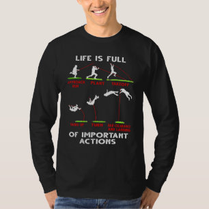 Retro Zonsondergang Polsstokhoogspringen 15 T-shirt