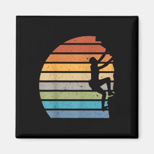 Retro zonsondergang rotsklimmen outdoor sporten be magneet