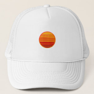 Retro Zonsondergang Vibes Esthetiek Trucker Pet