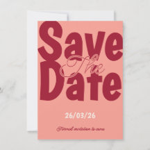 Retro Zonsondergang Vintage Save The Date Kaart