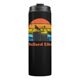 Retro Zonsondergang & Zeemeeuw Thermosbeker