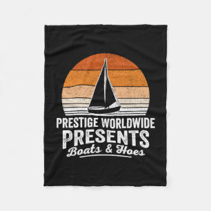 Retro zonsondergang zeilboot grappige boottocht ze fleece deken