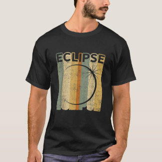 Retro Zonsverduistering T Shirt Zon Maan Sky T