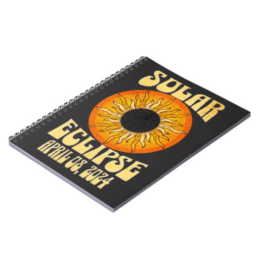 Retro zonsverduistering Totale verduistering 8 apr Notitieboek (Linkerzijde)