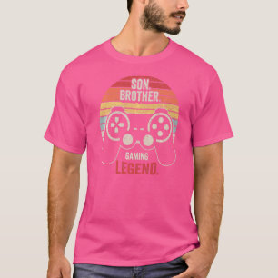 Retro Zoon Broer Gamen Legende Gaming Gamer Geboor T-shirt