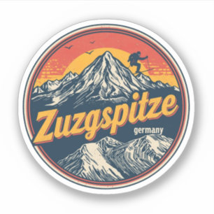 Retro Zugspitze Beierse buiten natuur cadeaus Sticker