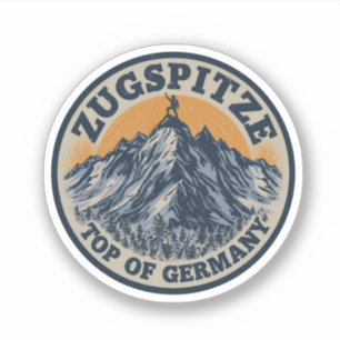 Retro Zugspitze skigebied top van Duitsland cadeau Sticker