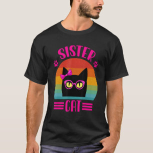 Retro Zus Kat Met Roze Luipaard Bril Kat 1 T-shirt