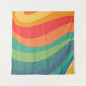 Retro zwaait kleurrijk 60 jaar wandkleed (Voorkant (horizontaal))