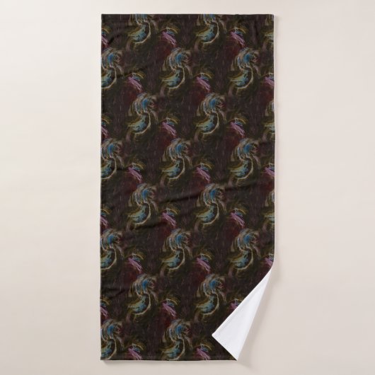 Retro zwart atomisch Abstract Badhanddoek (Badhanddoek)
