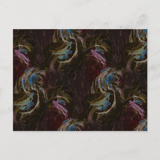 Retro zwart atomisch Abstract Briefkaart (Voorkant)