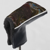Retro zwart atomisch Abstract Golfheadcover (3/4 voorkant)