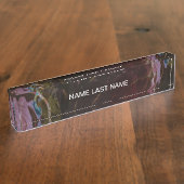 Retro zwart atomisch Abstract Naambordje (Zijkant)