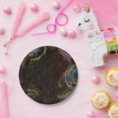 Retro zwart atomisch Abstract Papieren Bordje (Feest)