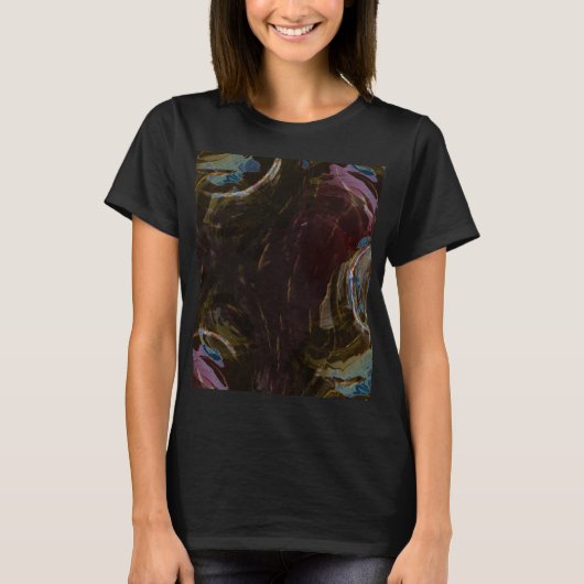Retro zwart atomisch Abstract T-shirt (Voorkant)