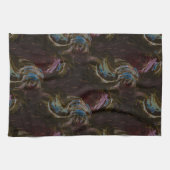 Retro zwart atomisch Abstract Theedoek (Horizontaal)