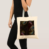 Retro zwart atomisch Abstract Tote Bag (Voorkant (product))