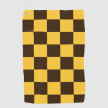 Retro zwart en geel geruit vierkantjes patroon