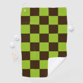 Retro zwart en groen geruit vierkantjes patroon golfhanddoek (Insitu)