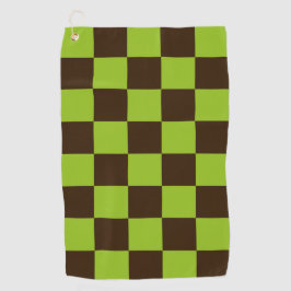 Retro zwart en groen geruit vierkantjes patroon golfhanddoek