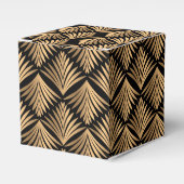Retro Zwart Goud Art Deco Gatsby Trouwfeest Bedankdoosjes (Voorkant Zijde)