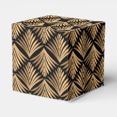 Retro Zwart Goud Art Deco Gatsby Trouwfeest Bedankdoosjes (Achterkant)