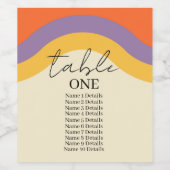 Retro Zwart Kalligrafie Tafelnummers Bruiloft Wijn Etiket (Enkel label)