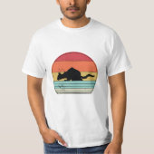 Retro  Zwart Kat Silhouet T-shirt (Voorkant)